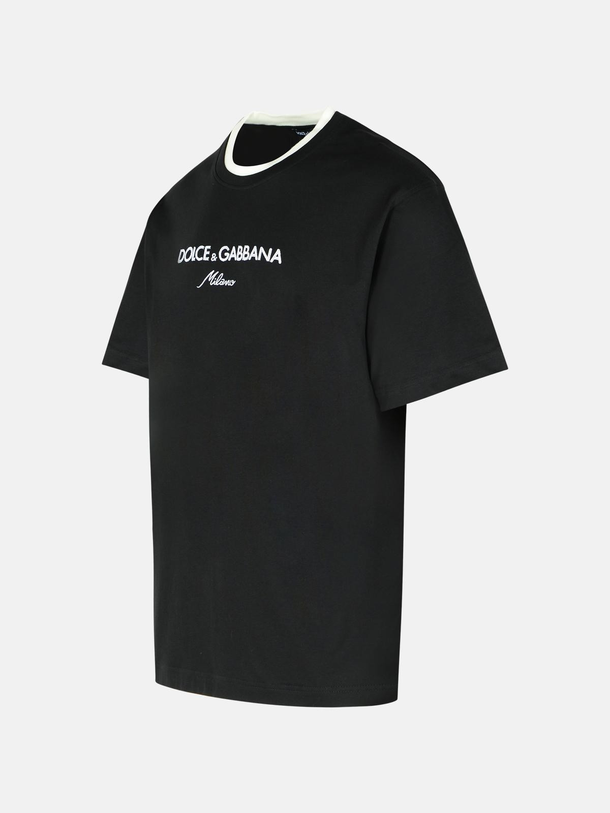 BLACK COTTON T-SHIRT - 2