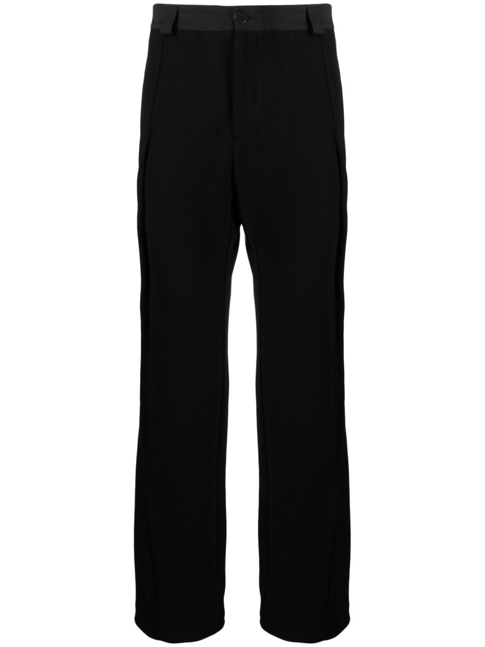 gathered straight-leg trousers - 1