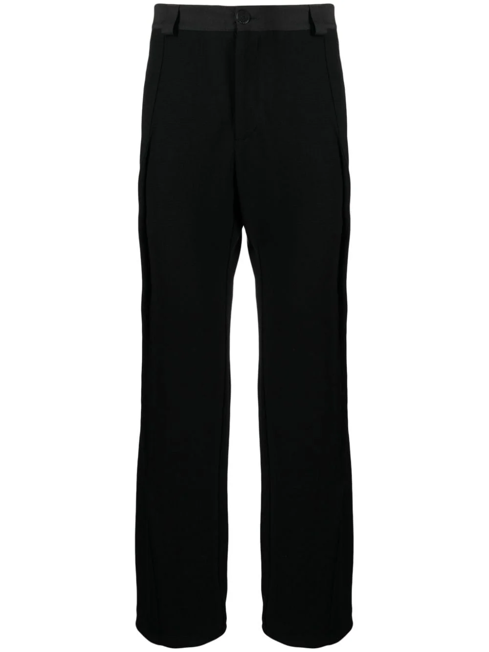 gathered straight-leg trousers - 1