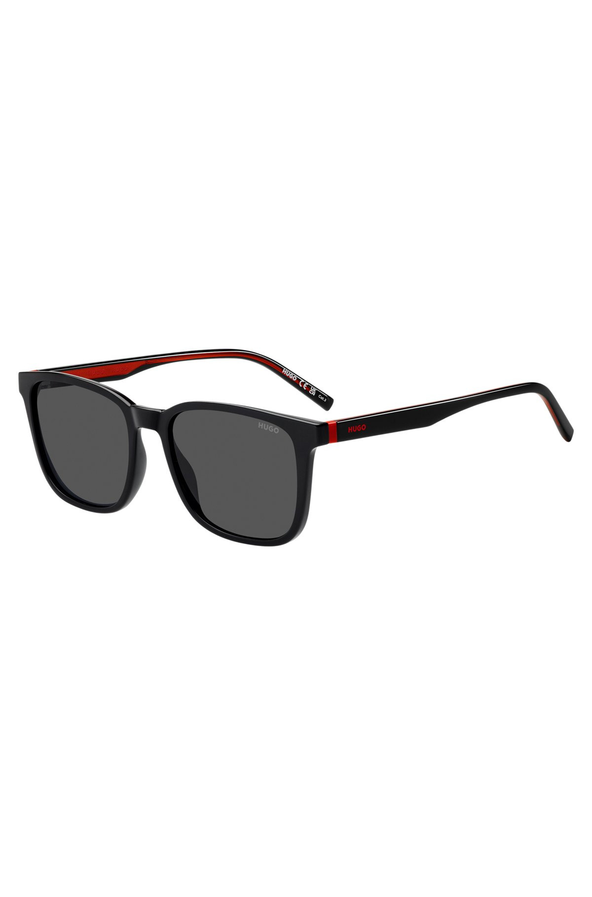 BLACK-ACETATE SUNGLASSES WITH RED DETAILS - 1