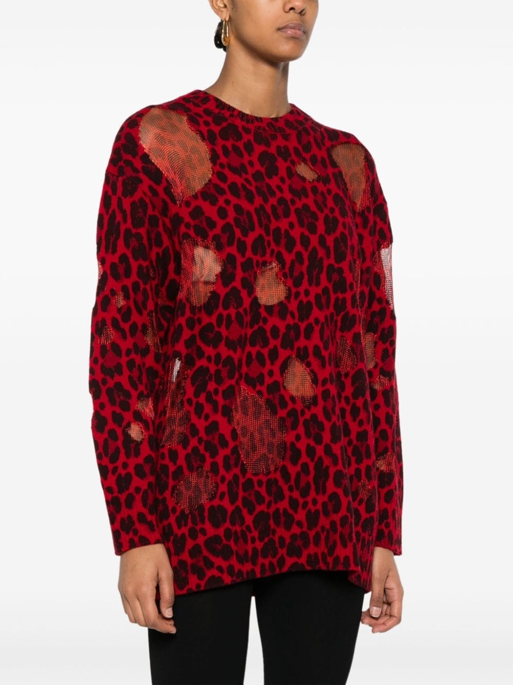 leopard-print sweater - 3