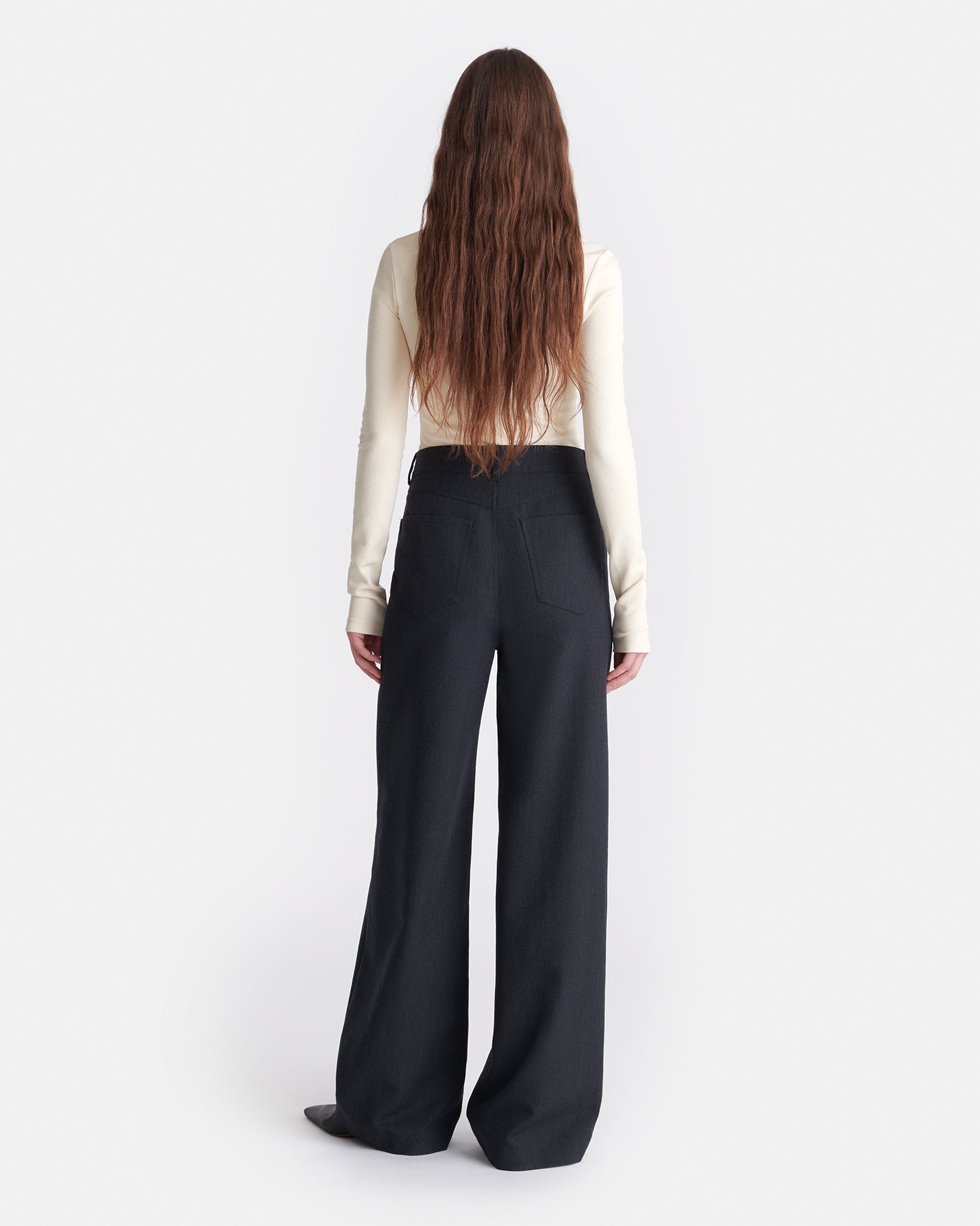 Wool Twill Wide-Leg Pants - 3