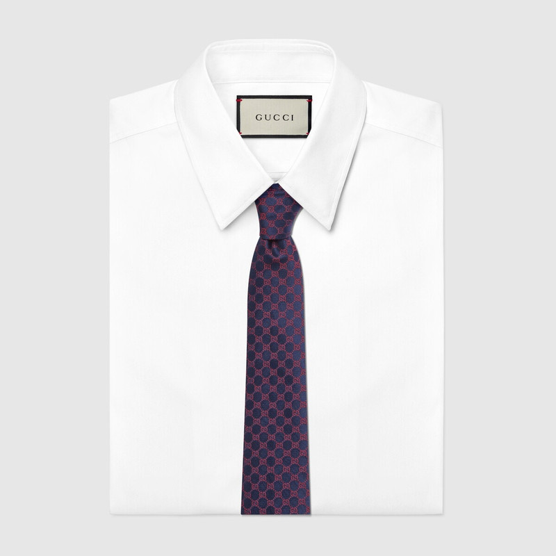 GUCCI GG silk jacquard tie outlook