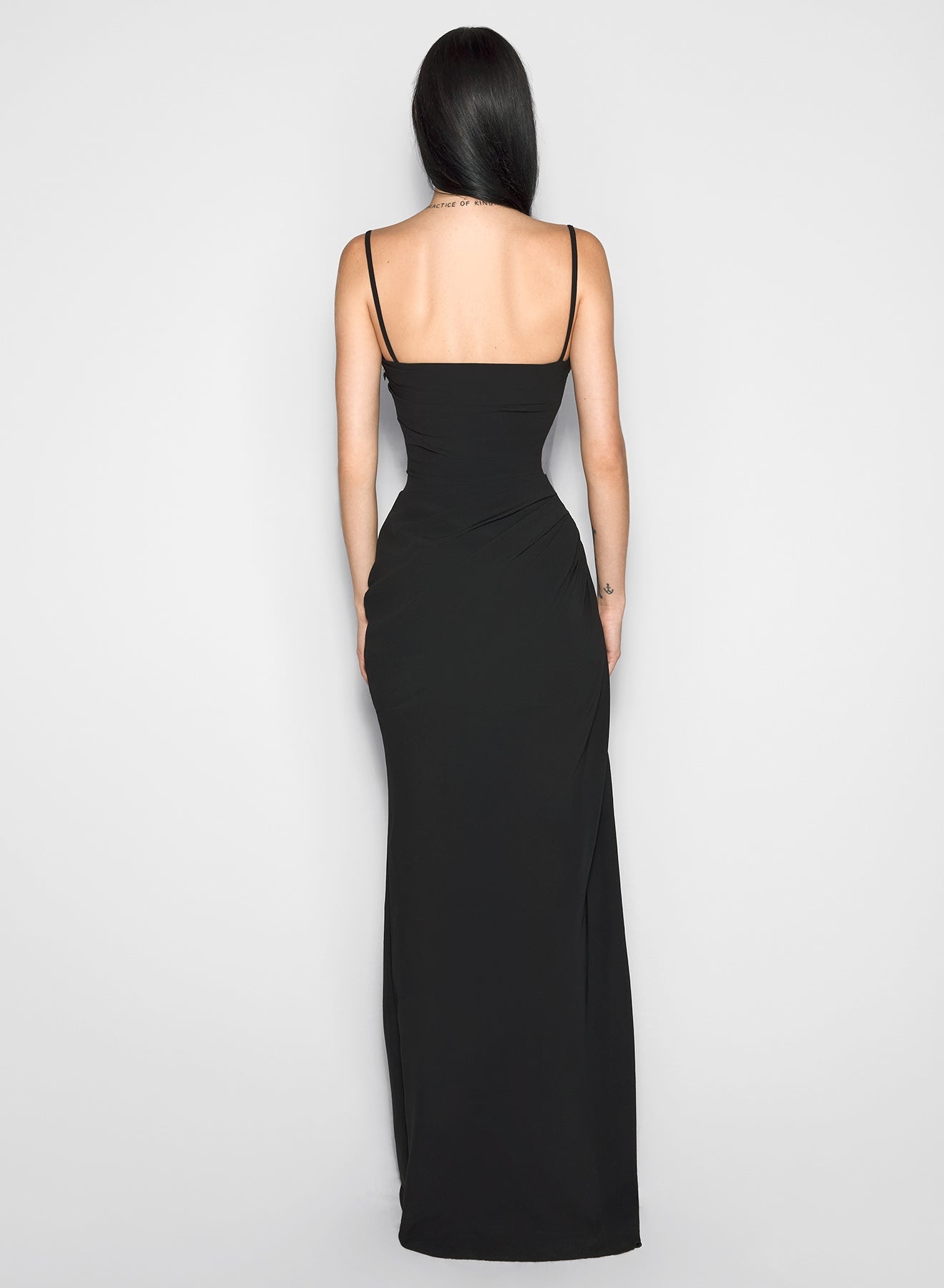 illusion cut-out draped gown - 4