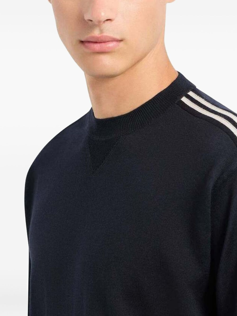 stripe-detail crew-neck sweater - 3