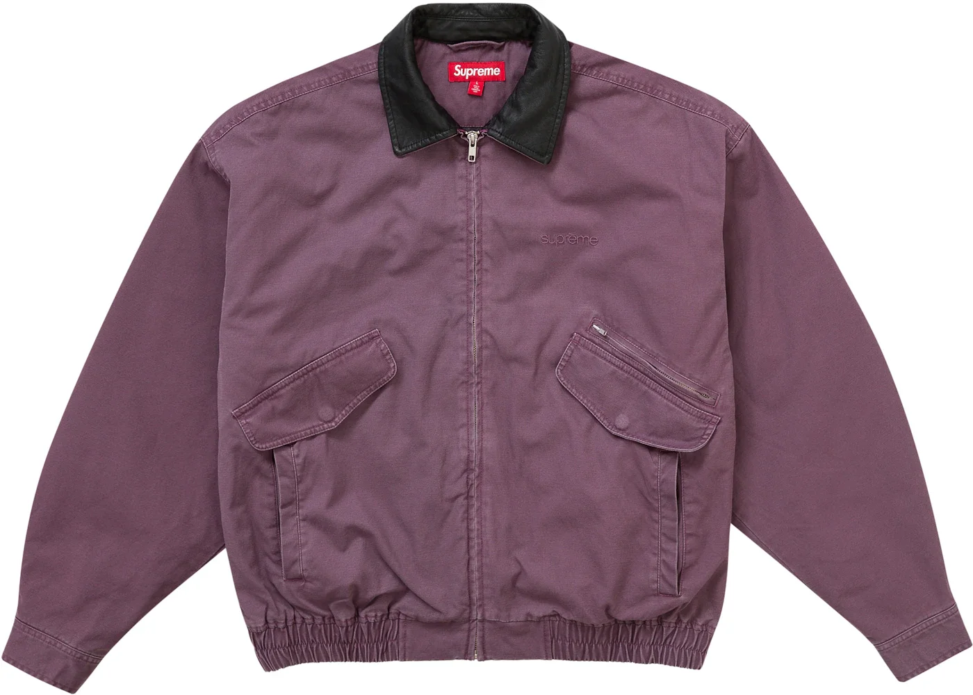 Supreme Leather Collar Utility Jacket FW24 Dusty Purple - 1
