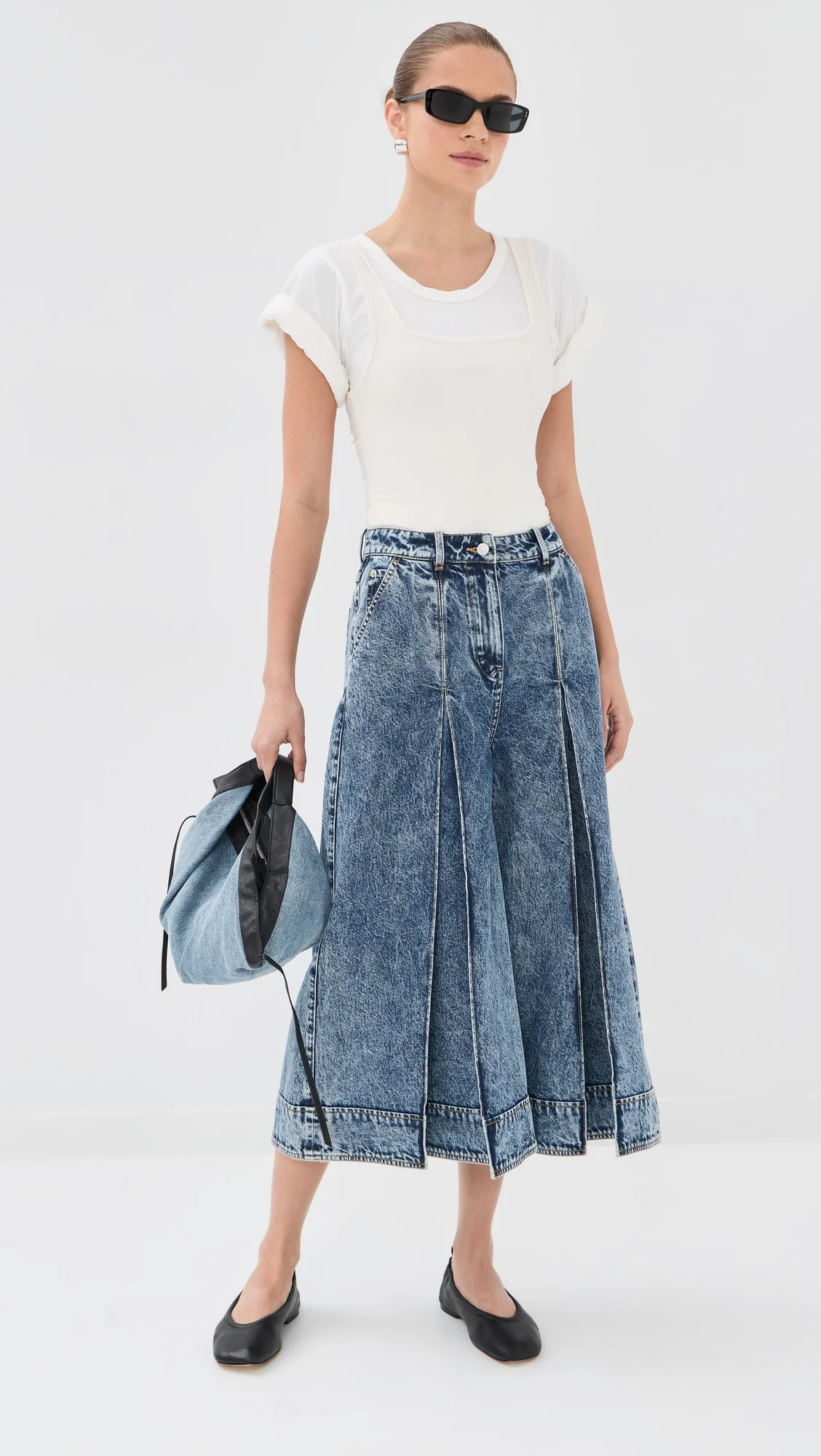 Lightweight Denim Culottes - 1