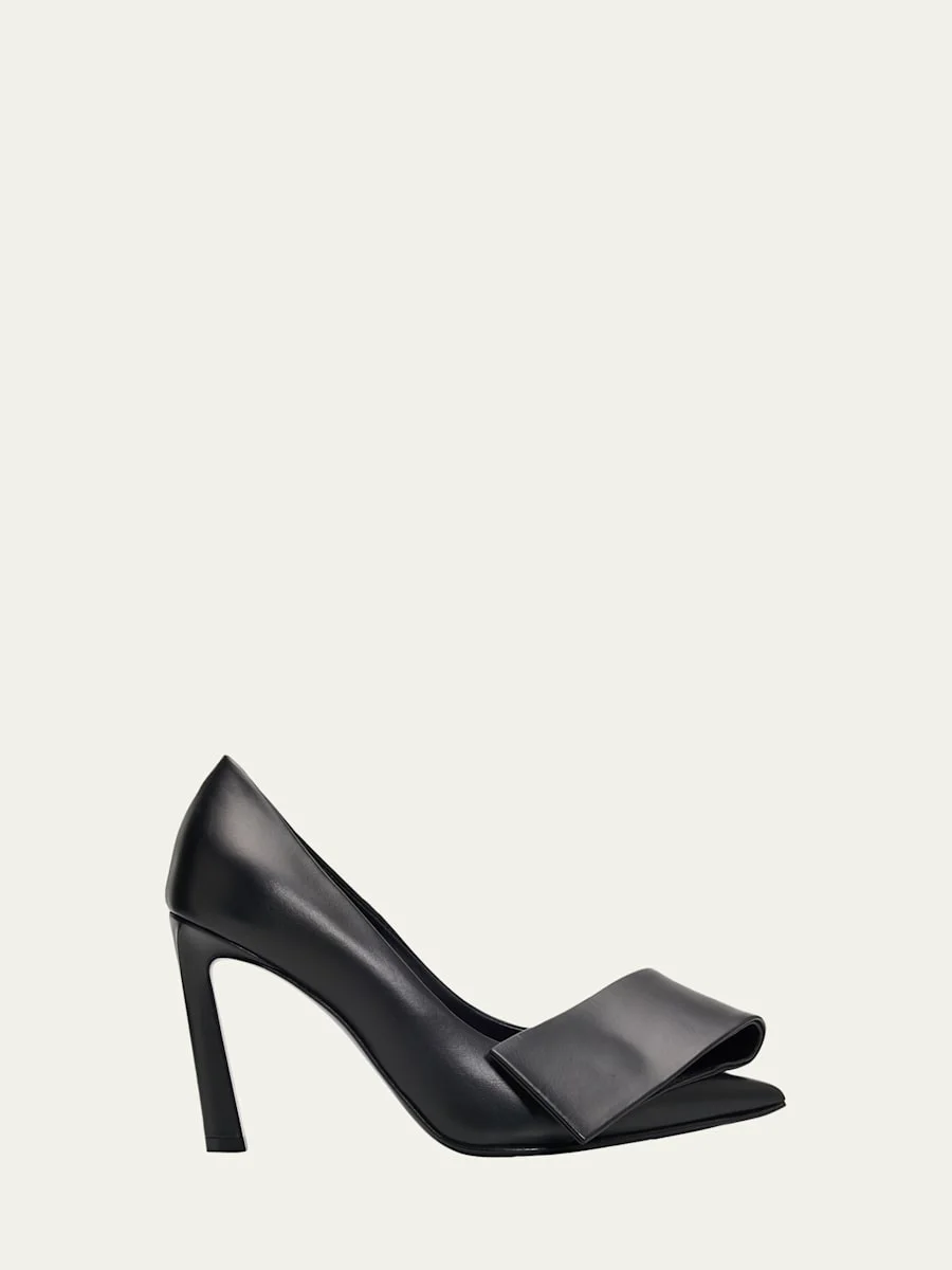 95mm Twist Leather Pumps - 1
