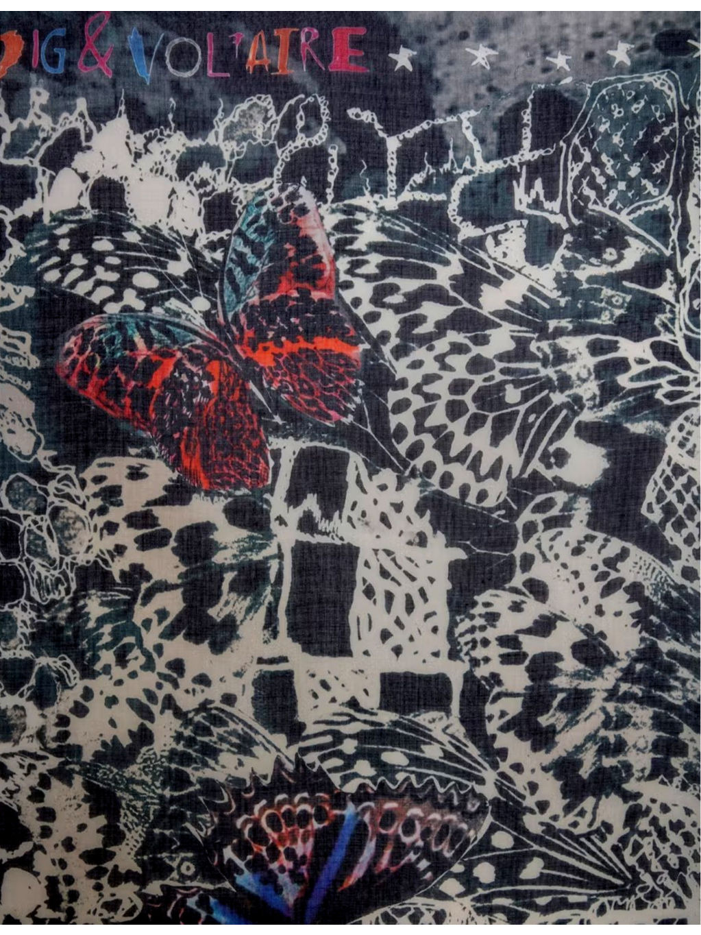 Kerry butterfly-print modal scarf - 2
