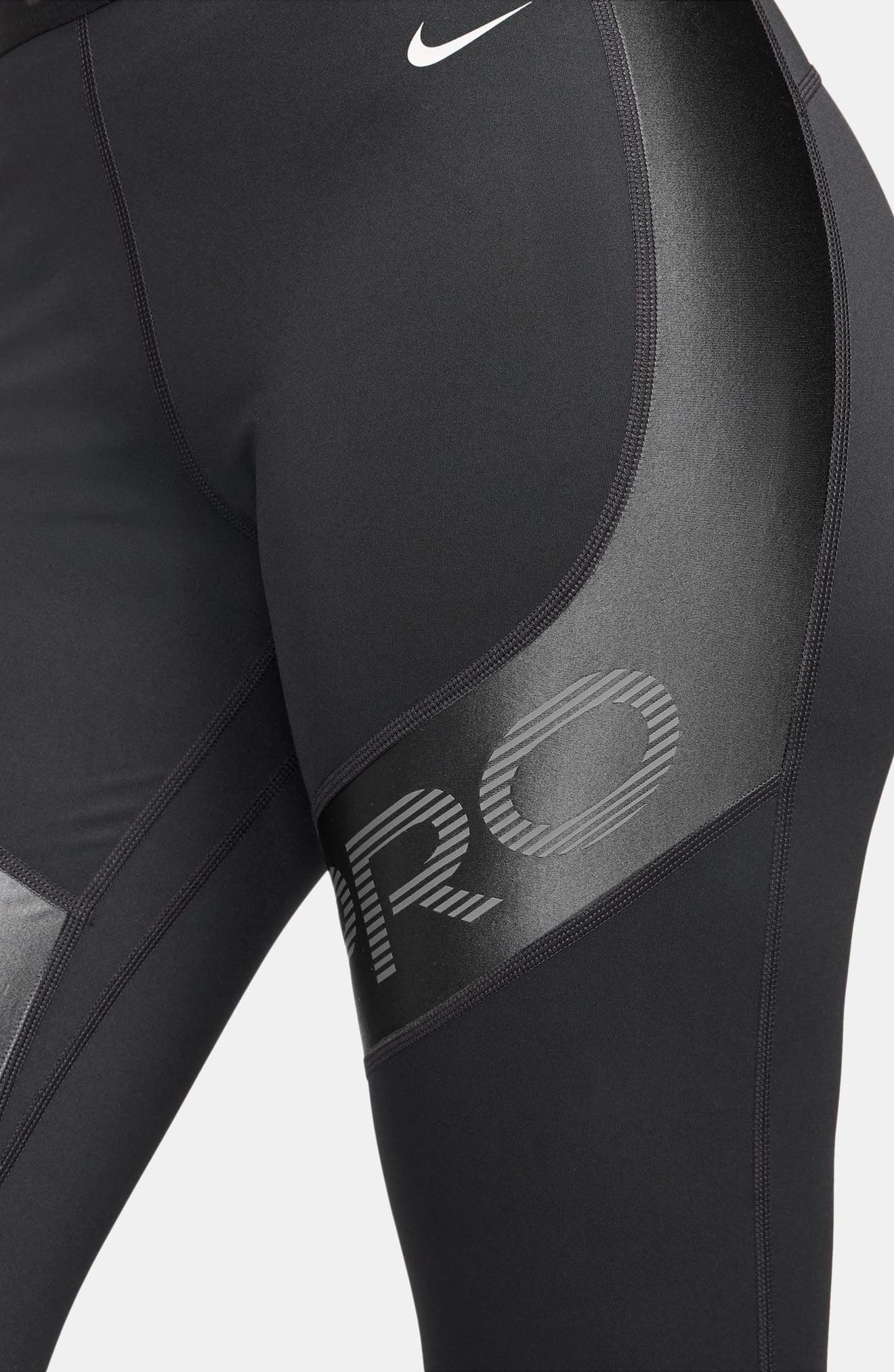 Nike Pro Sculpt Dri-FIT High Waist 7/8 Leggings in Black/Anthracite/White at Nordstrom - 3