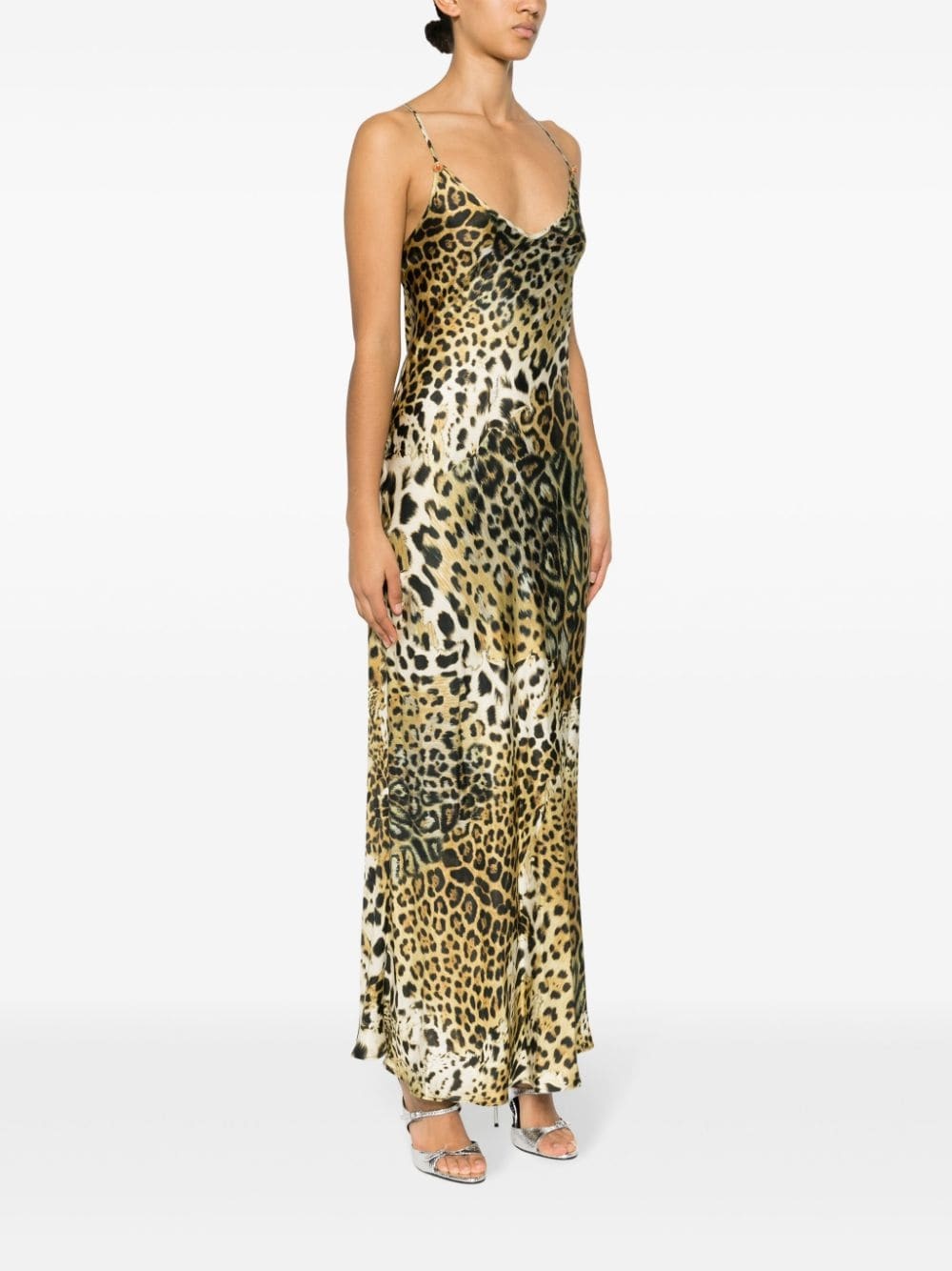 leopard print silk dress - 3