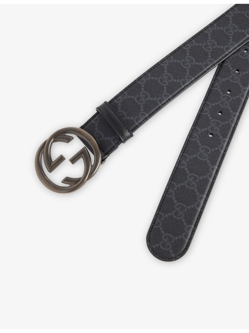 GUCCI Logo-Buckle Monogram Coated-Canvas Belt outlook