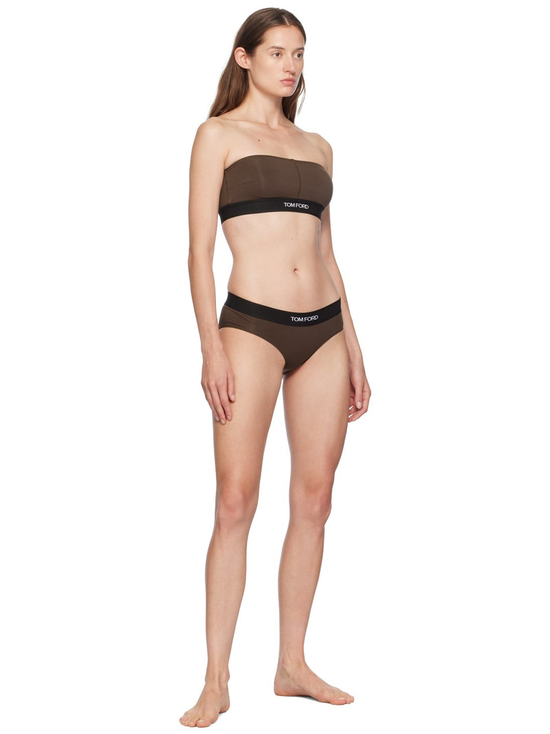 TOM FORD Brown Modal Signature Bandeau Bra outlook