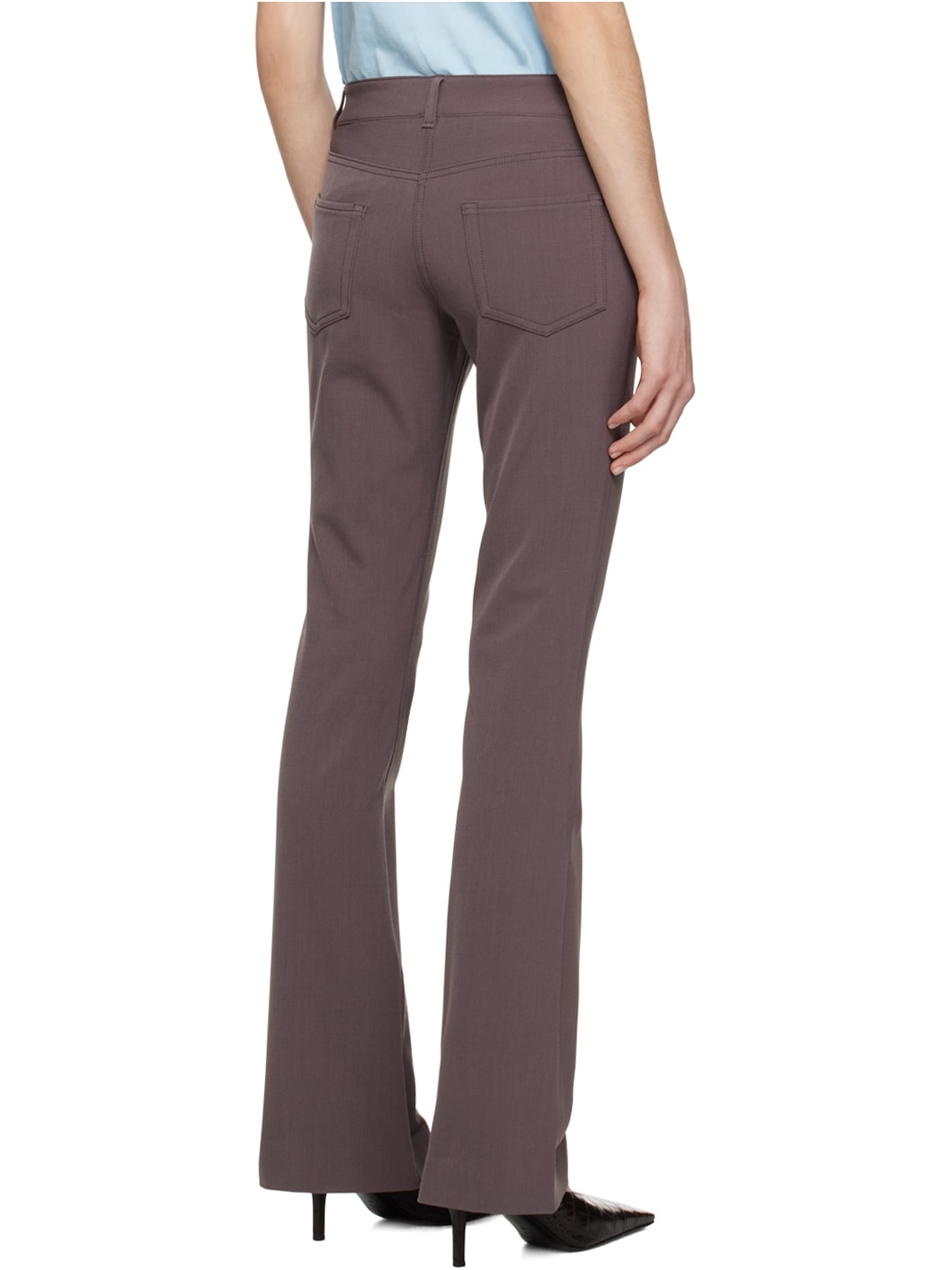 Purple Flared Trousers - 3