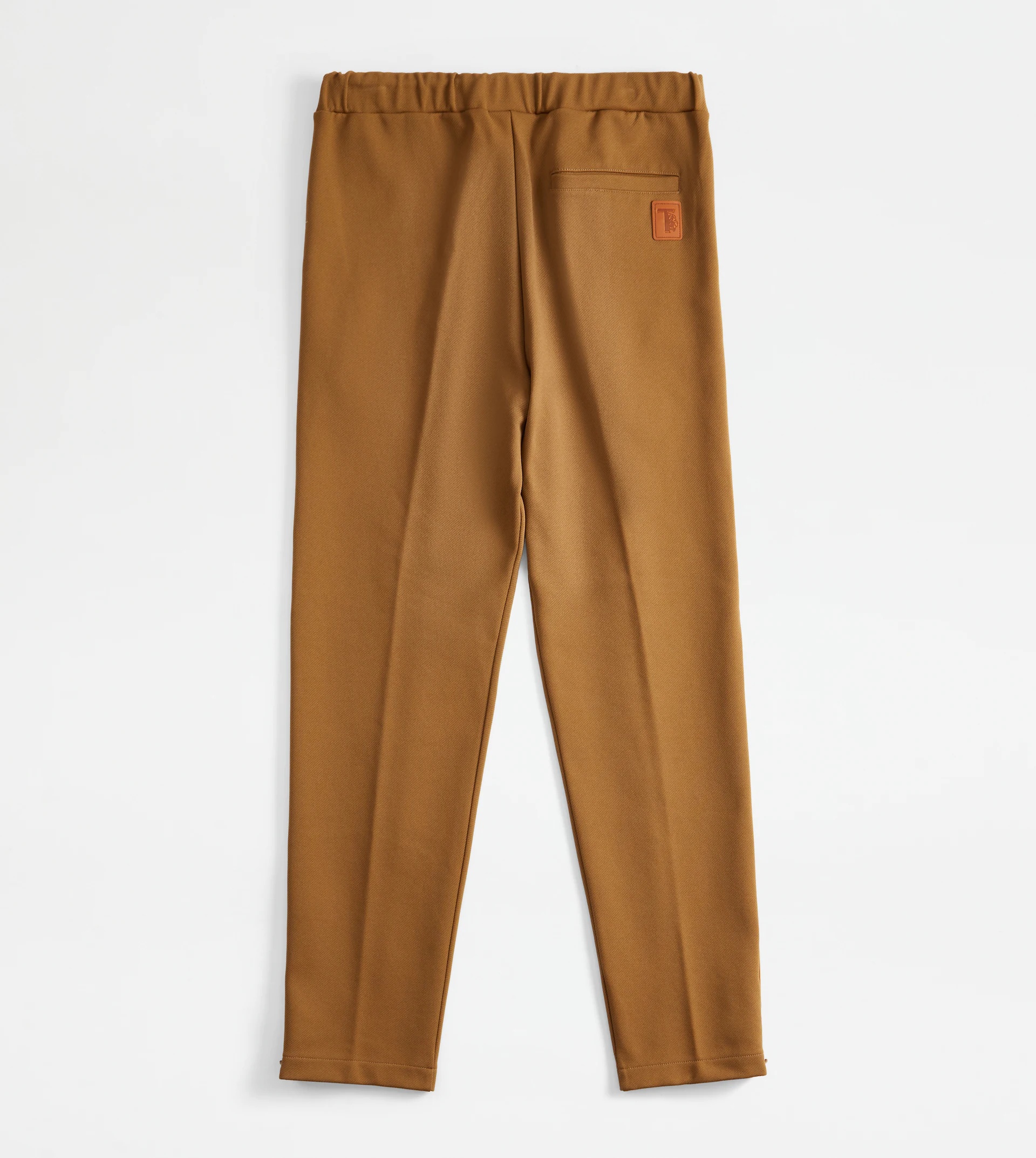 TROUSERS WITH LEATHER PIPING - BROWN - 8