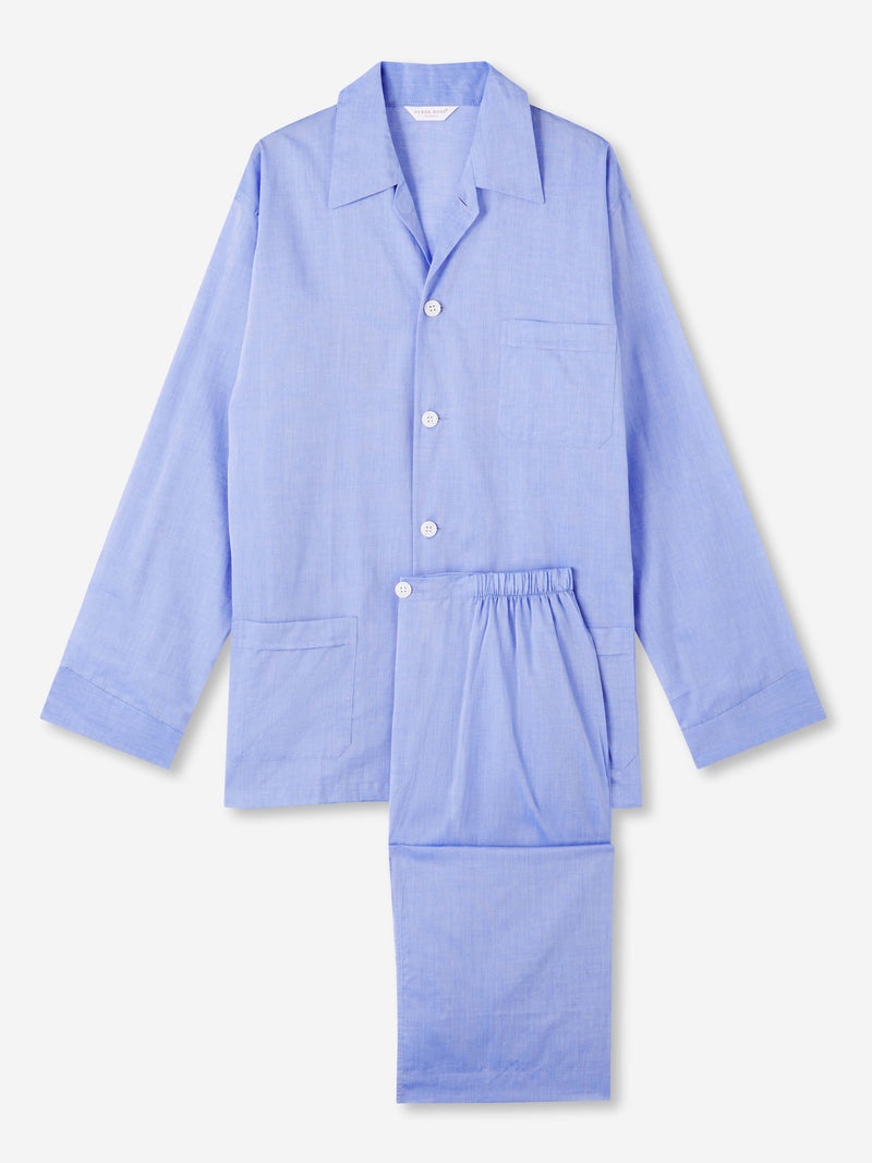 Men's Classic Fit Pyjamas Amalfi Cotton Batiste Blue - 1