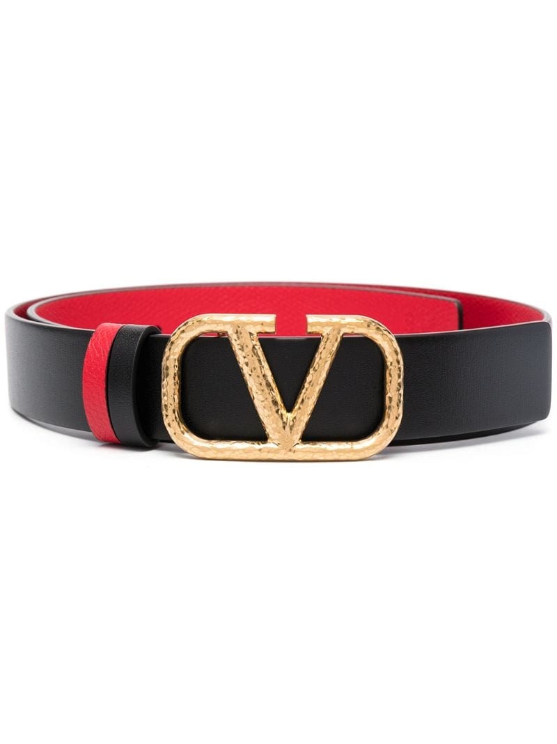 VLOGO leather buckle belt - 1