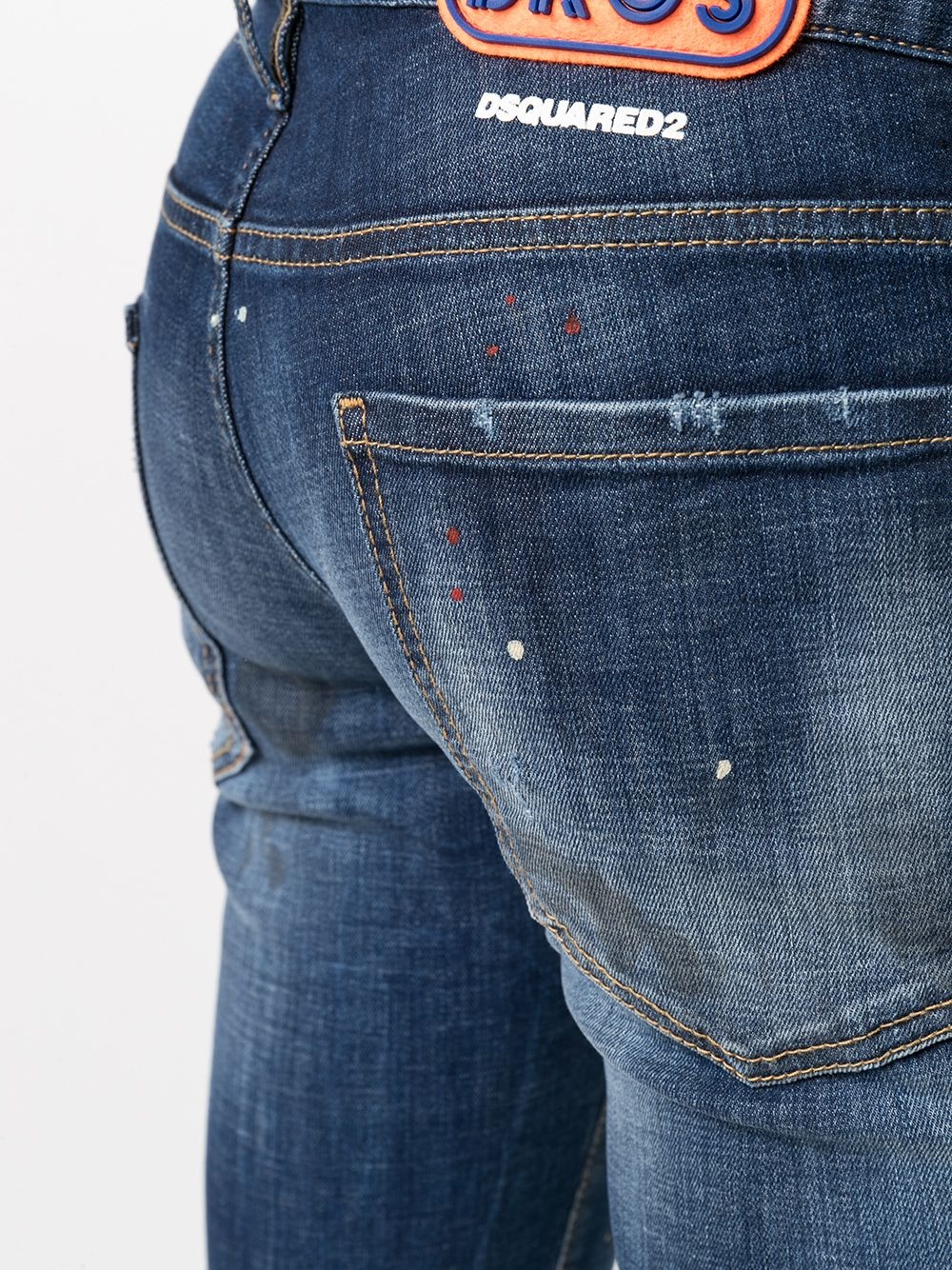 Bros patch distressed jeans - 5