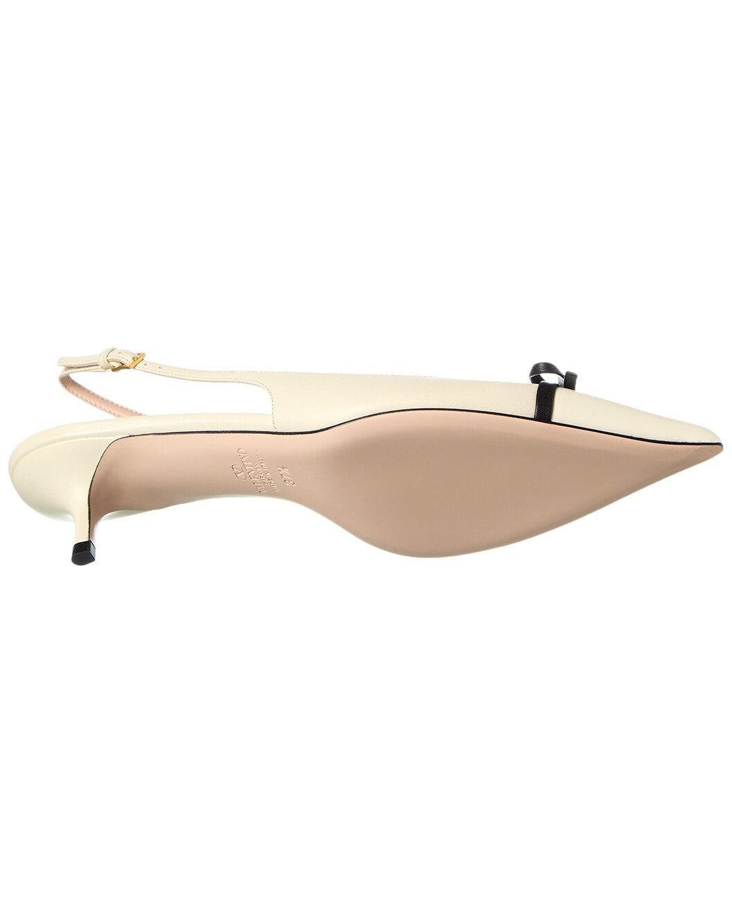 Valentino Bow Detail 45 Leather Slingback Pump - 4