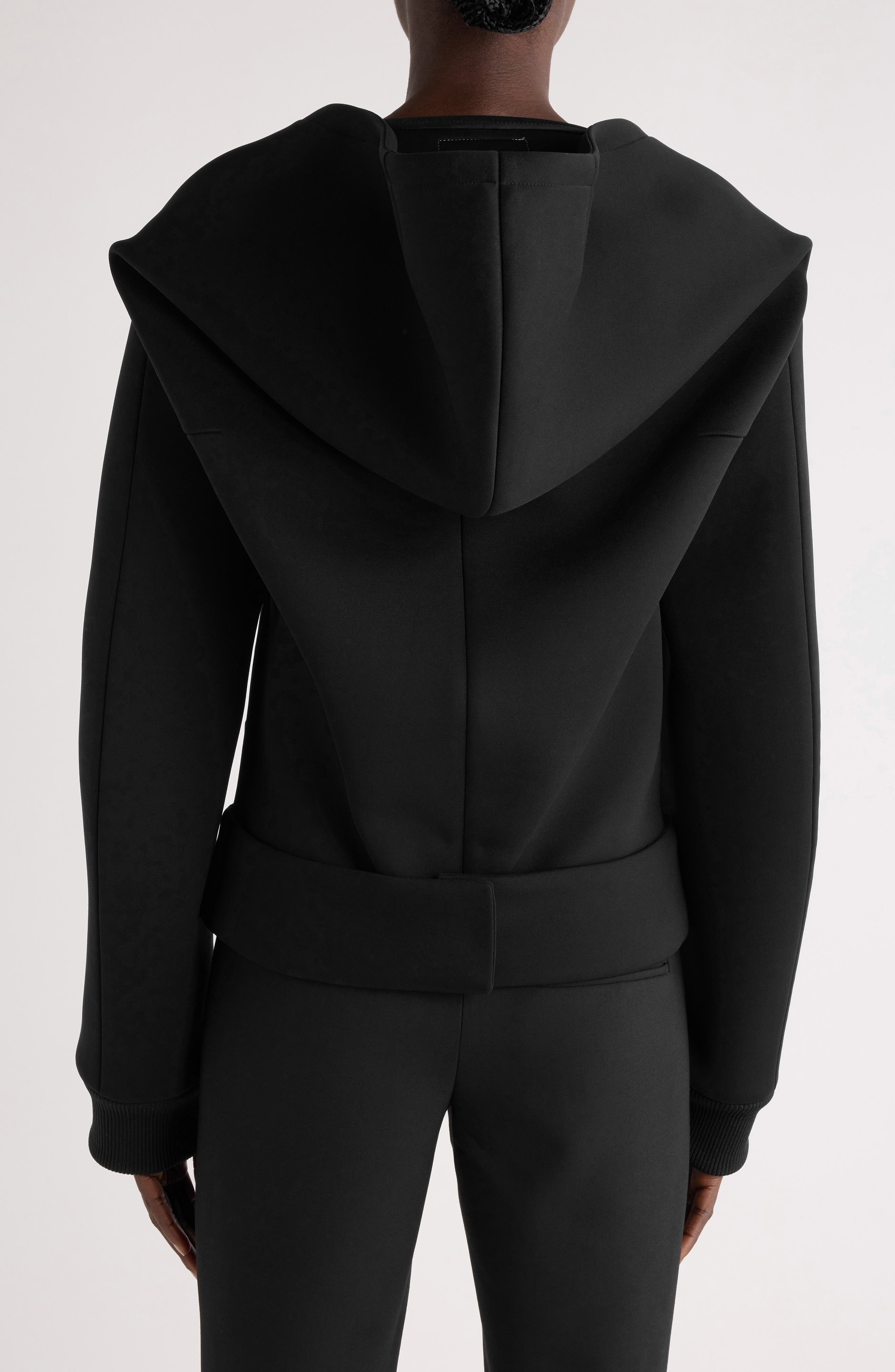 Courrèges Cocoon Bonded Cotton Blend Jacket in Black at Nordstrom - 3