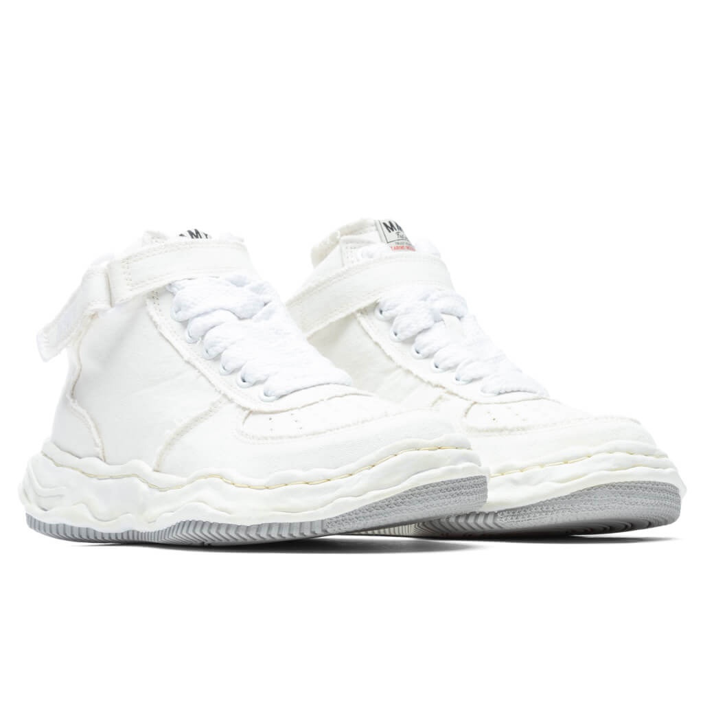 MAISON MIHARA YASUHIRO WAYNE HIGH OG SOLE WASHED CANVAS SNEAKER - WHITE - 2