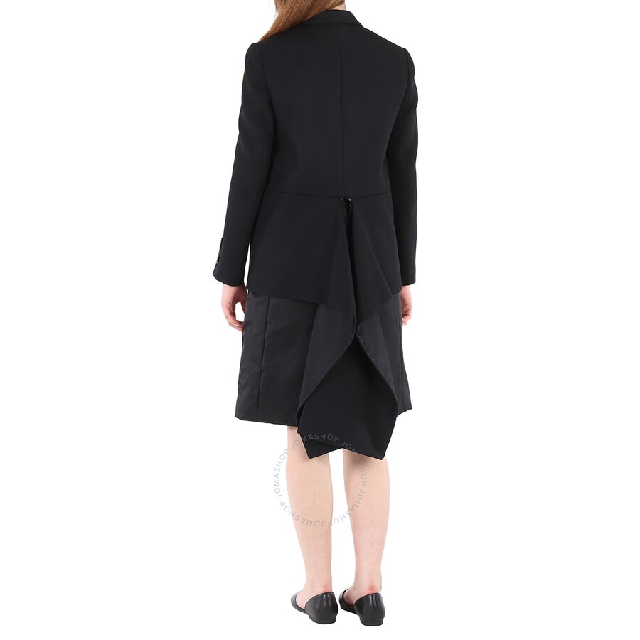 Burberry Ladies Black Wadded Detachable-Warmer Wool Tailored Jacket - 6
