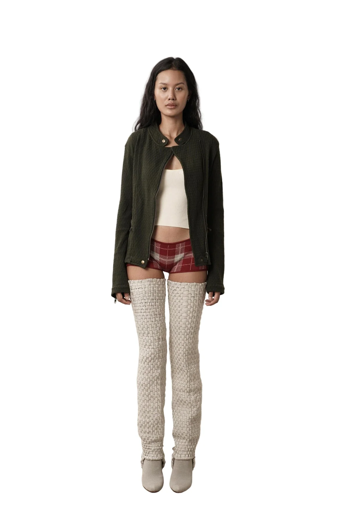 TARTAN SHORTS (RED/GREY) - 1