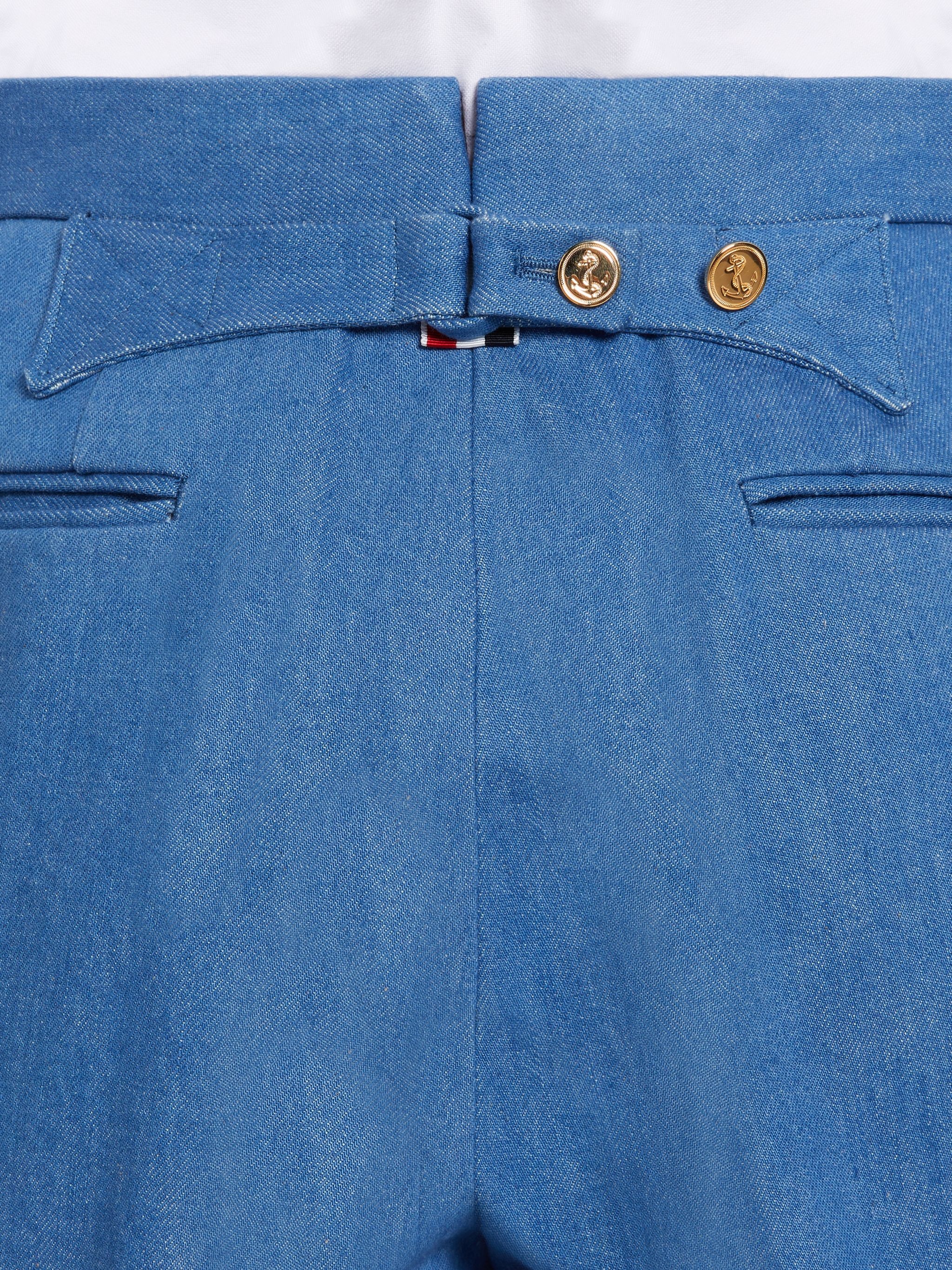 Blue Washed Denim 4-Bar Classic Backstrap Trouser - 6
