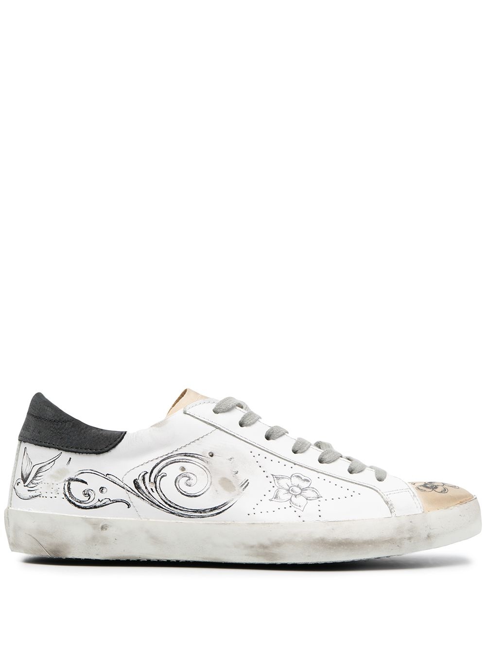 Superstar distressed low-top sneakers - 1