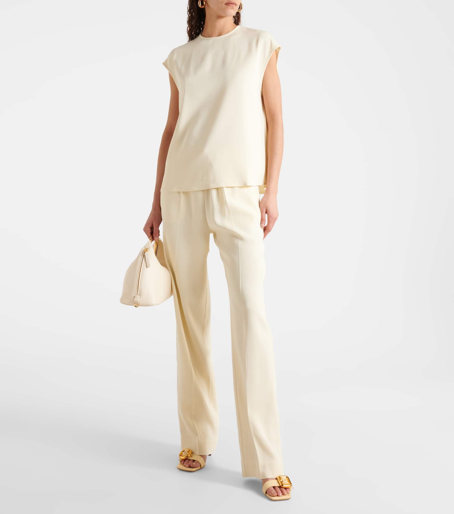 Aurelia crêpe straight pants - 2