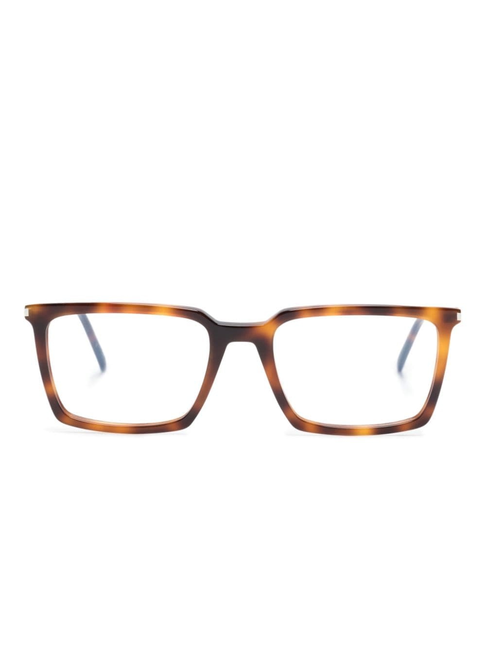 logo-engraved rectangle-frame glasses - 1