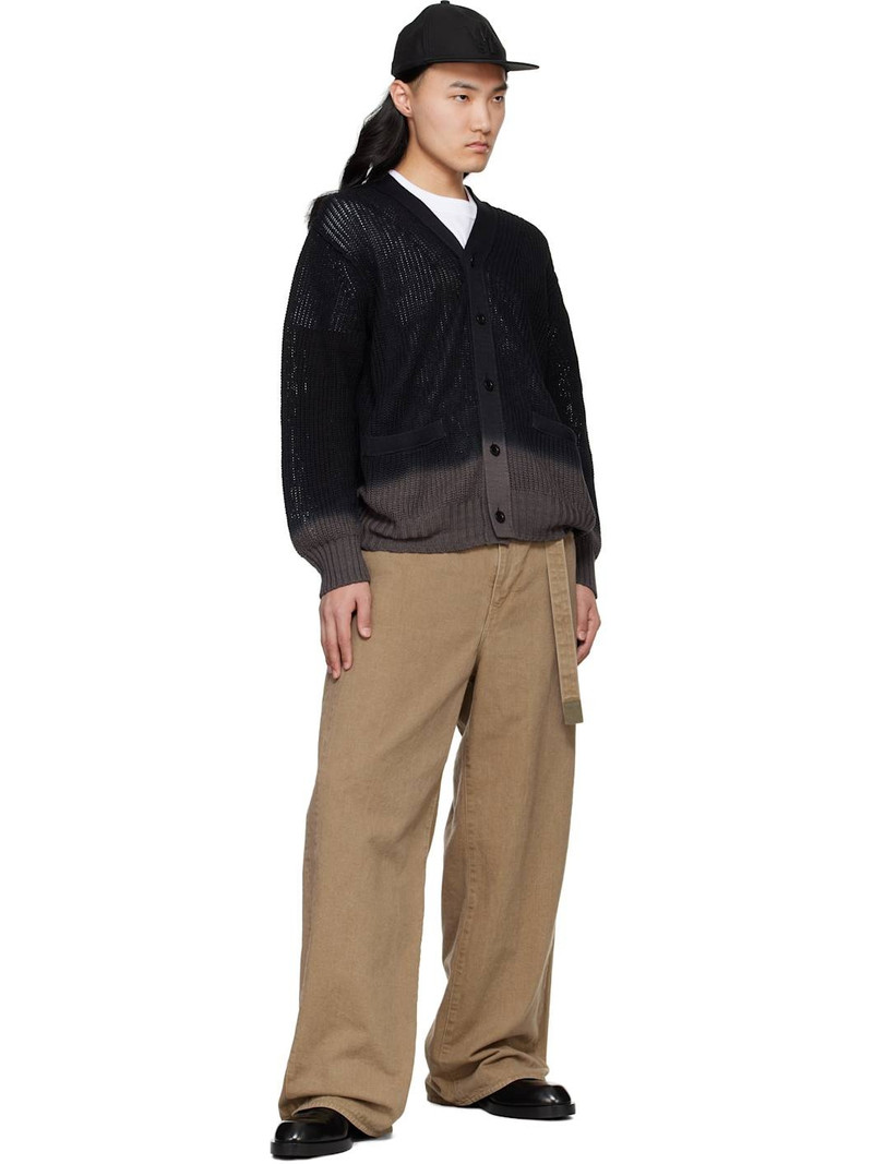 sacai Black Garment Dye Knit Cardigan outlook