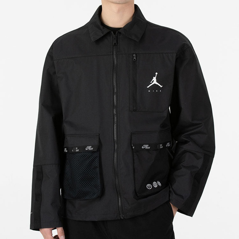Jordan Air Jordan SS22 Cargo Sports lapel Jacket Black DJ0243-010 outlook
