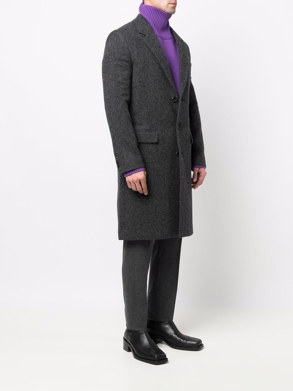 single-breasted  wool coat - 4
