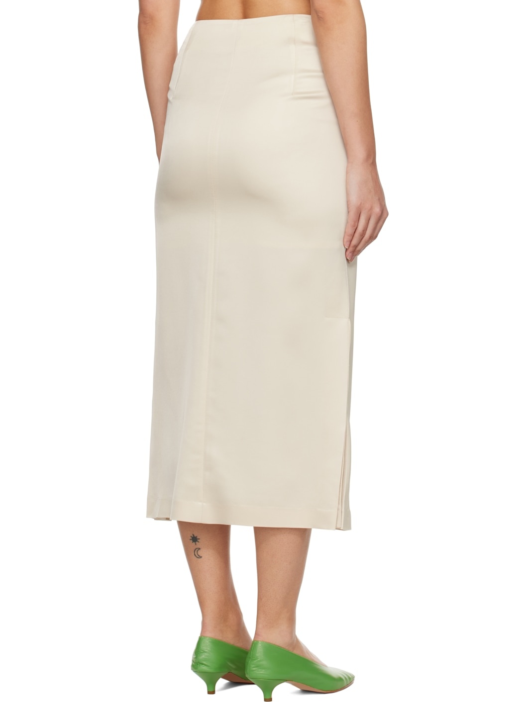 Off-White Front Slit Midi Skirt - 3