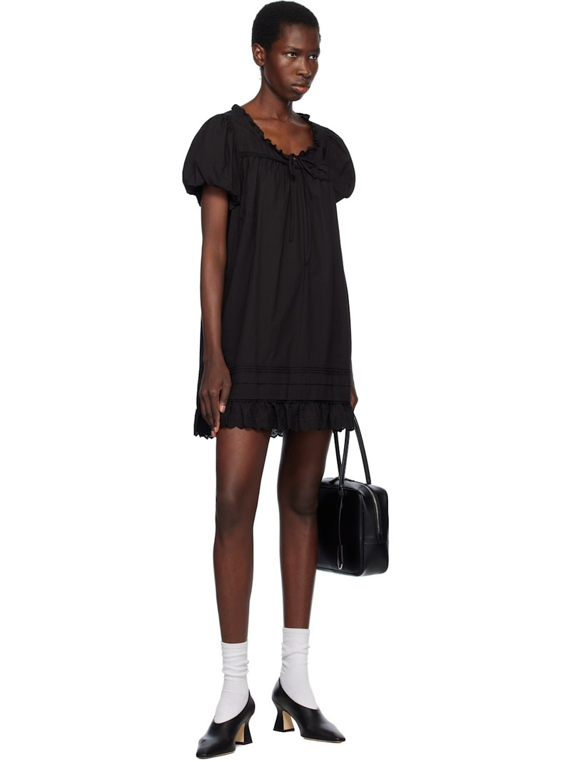 Dunst Black Puff Shirring Minidress outlook