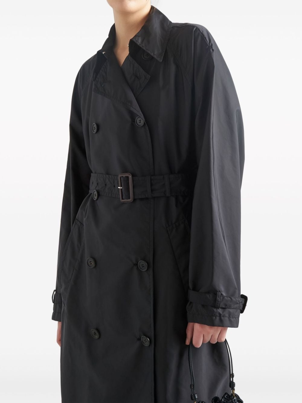 Re-Nylon enamel triangle-logo coat - 6