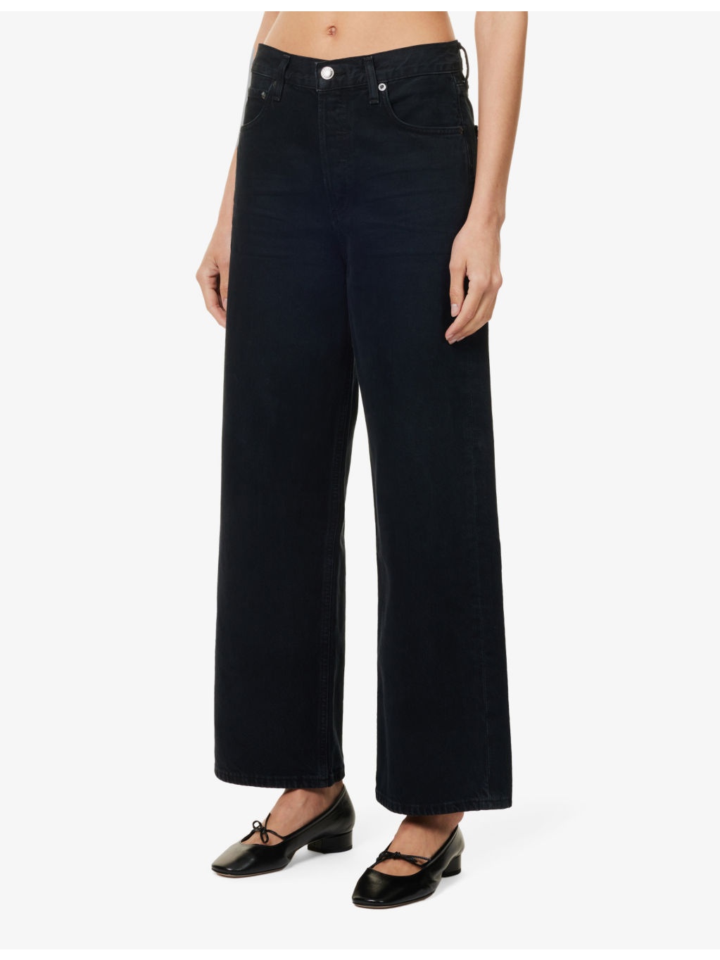 Ren wide-leg high-rise organic-cotton denim jeans - 3