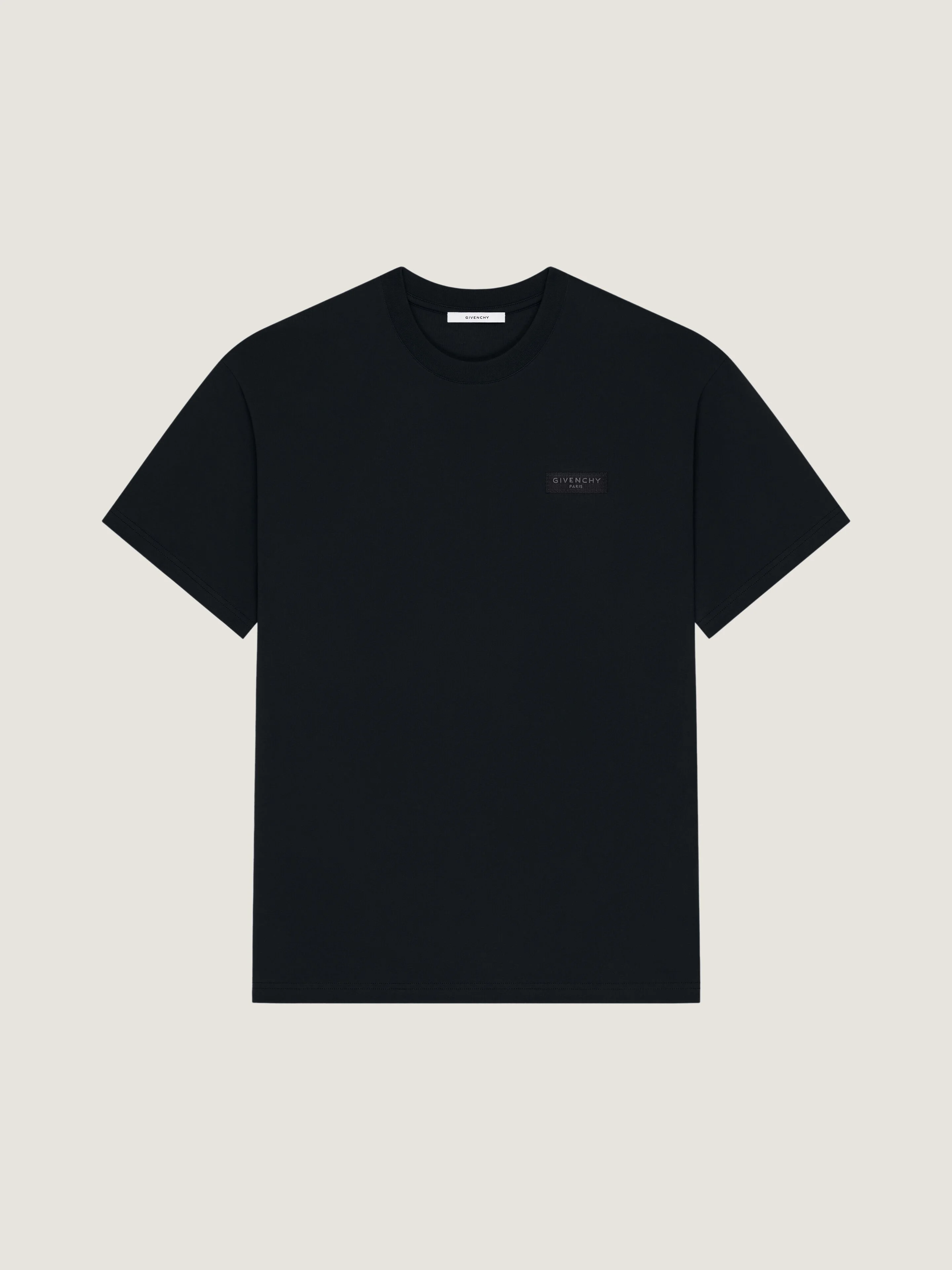 T-SHIRT IN COTTON WITH GIVENCHY PARIS GROS GRAIN - 1