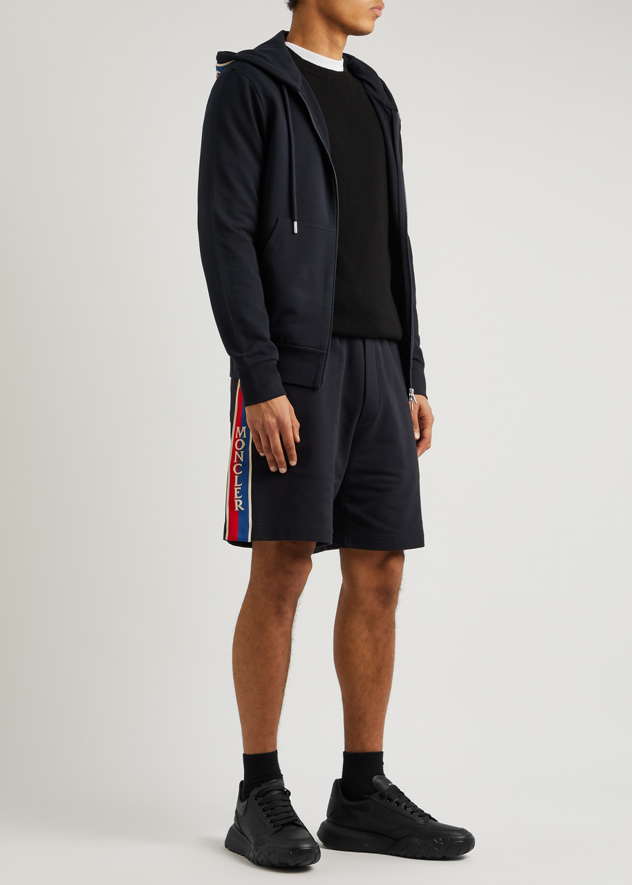 Stripe-trimmed stretch-cotton shorts - 4