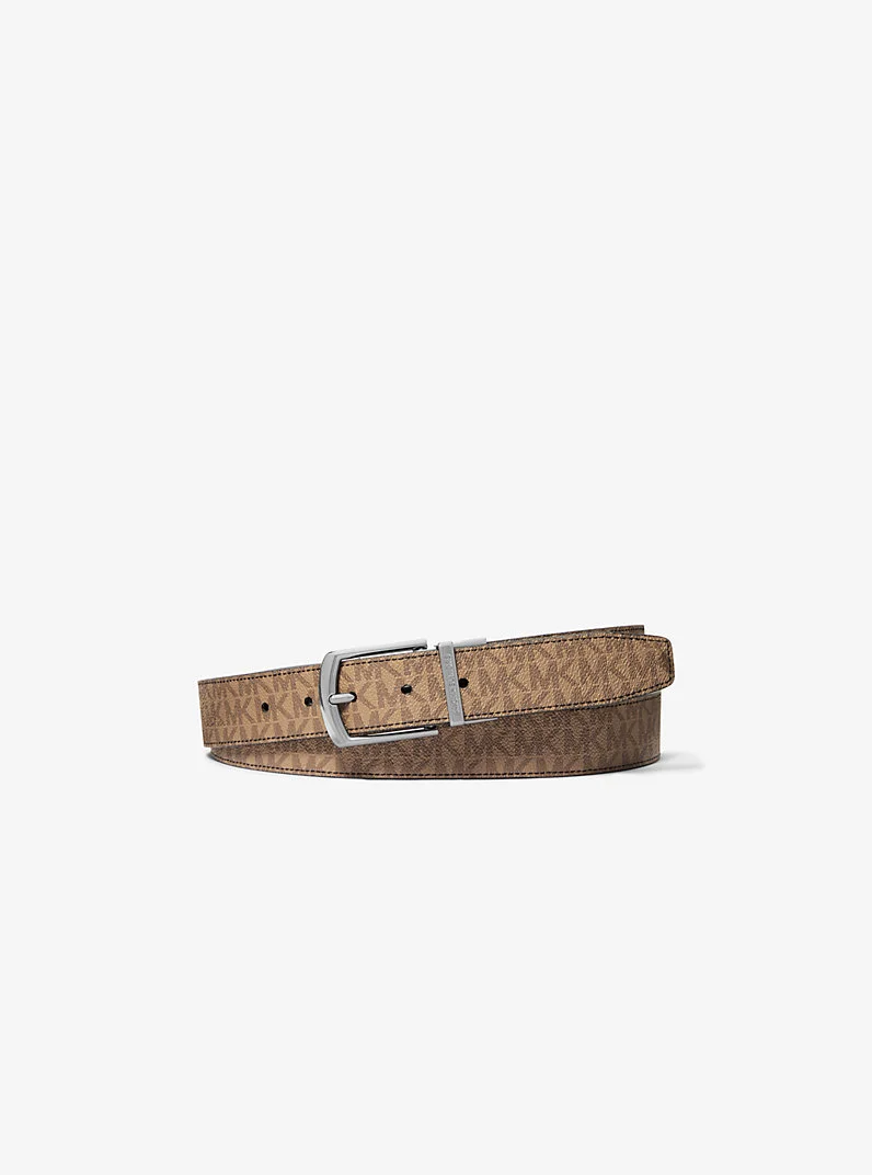 Reversible Signature Logo and Leather Belt - 1