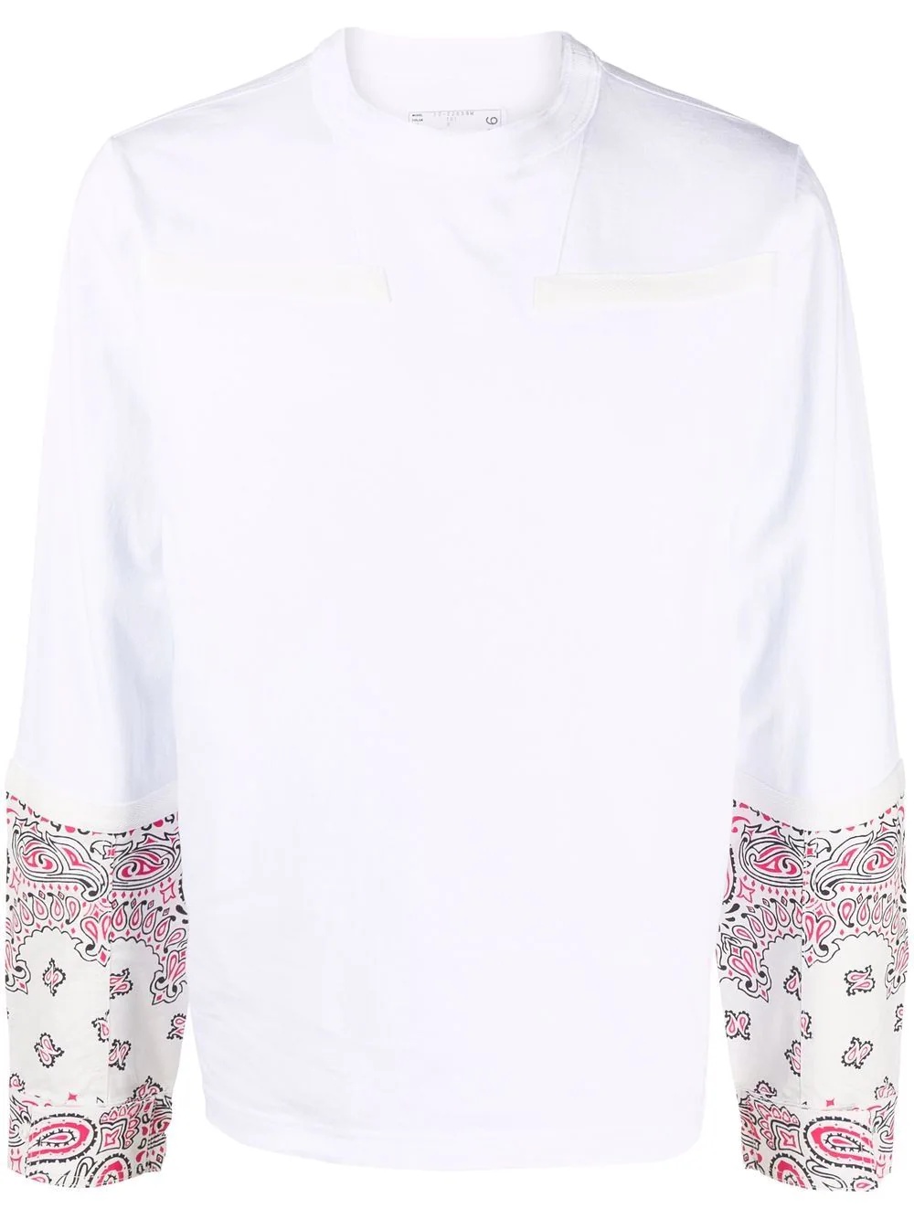 contrast-sleeve cotton T-shirt - 1