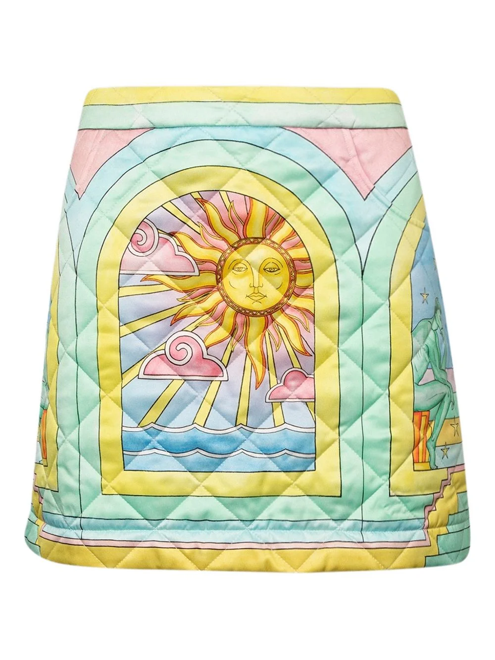 printed quilted mini skirt - 1