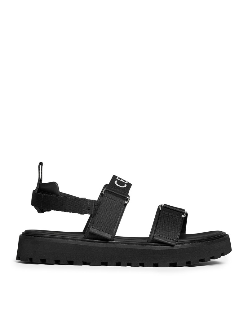 BILLIE CELINE STRAPPLE SANDAL IN “CELINE” JACQUARD AND CALFSKIN - 1