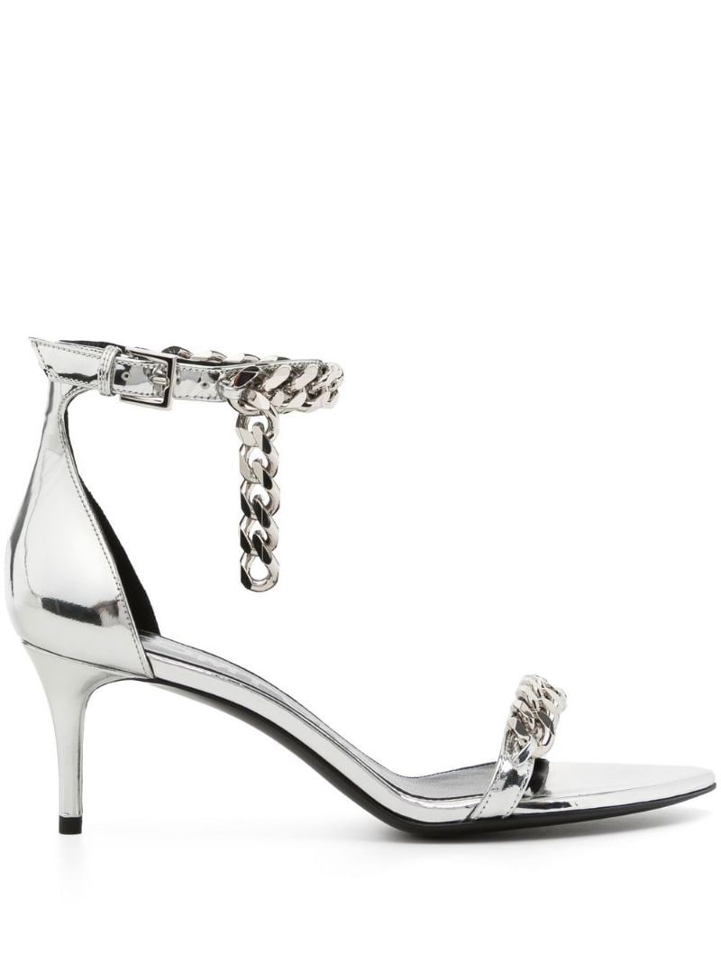 chain-detail heeled sandals - 1