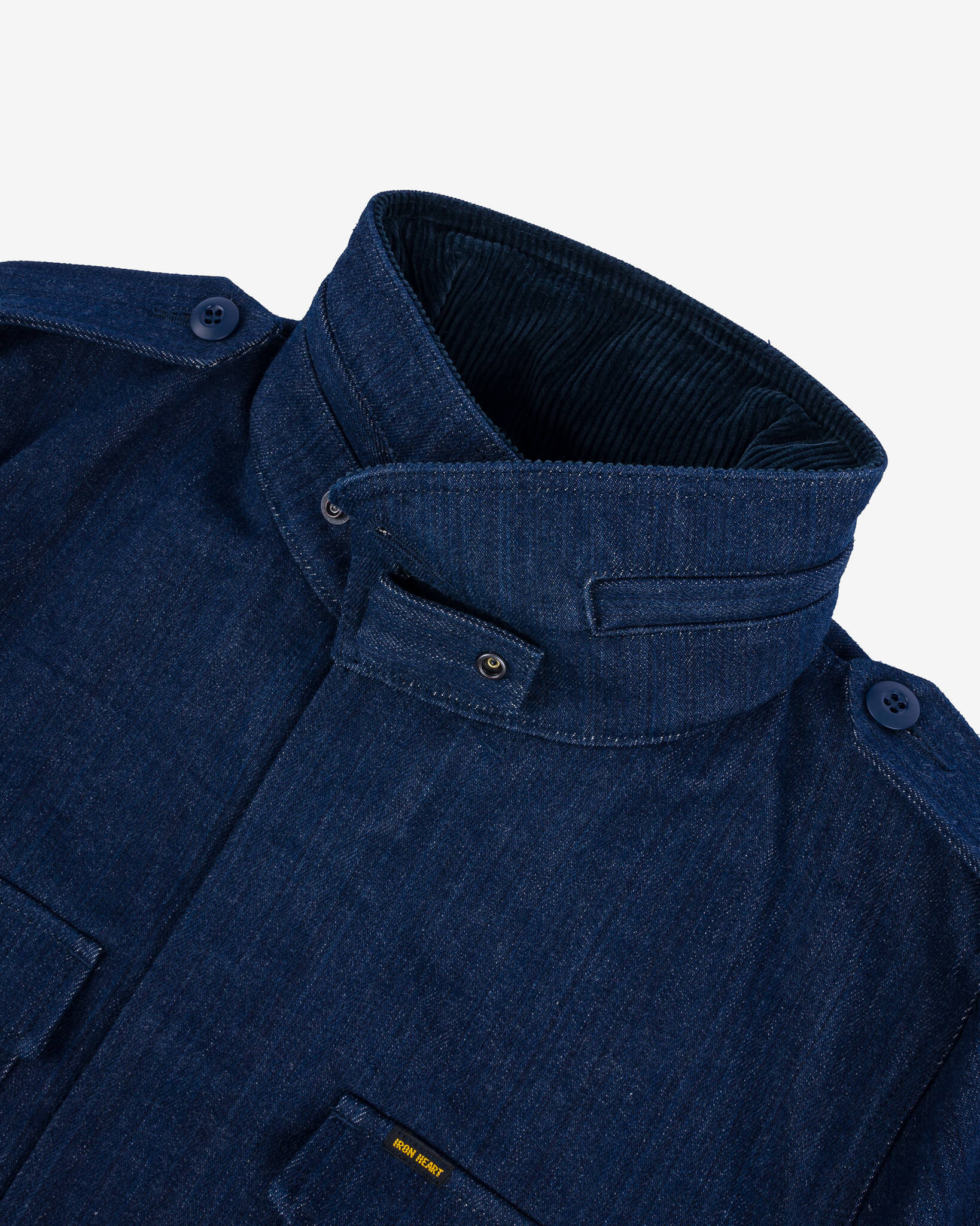 IHM-42-IND 16oz Natural Indigo Selvedge Denim M65 Field Jacket - 7