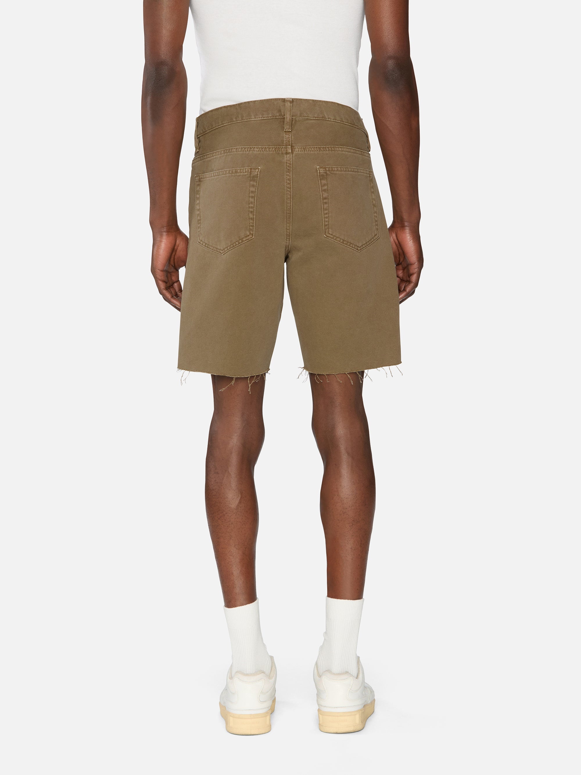 Relaxed Short Raw Hem in Light Brown - 6