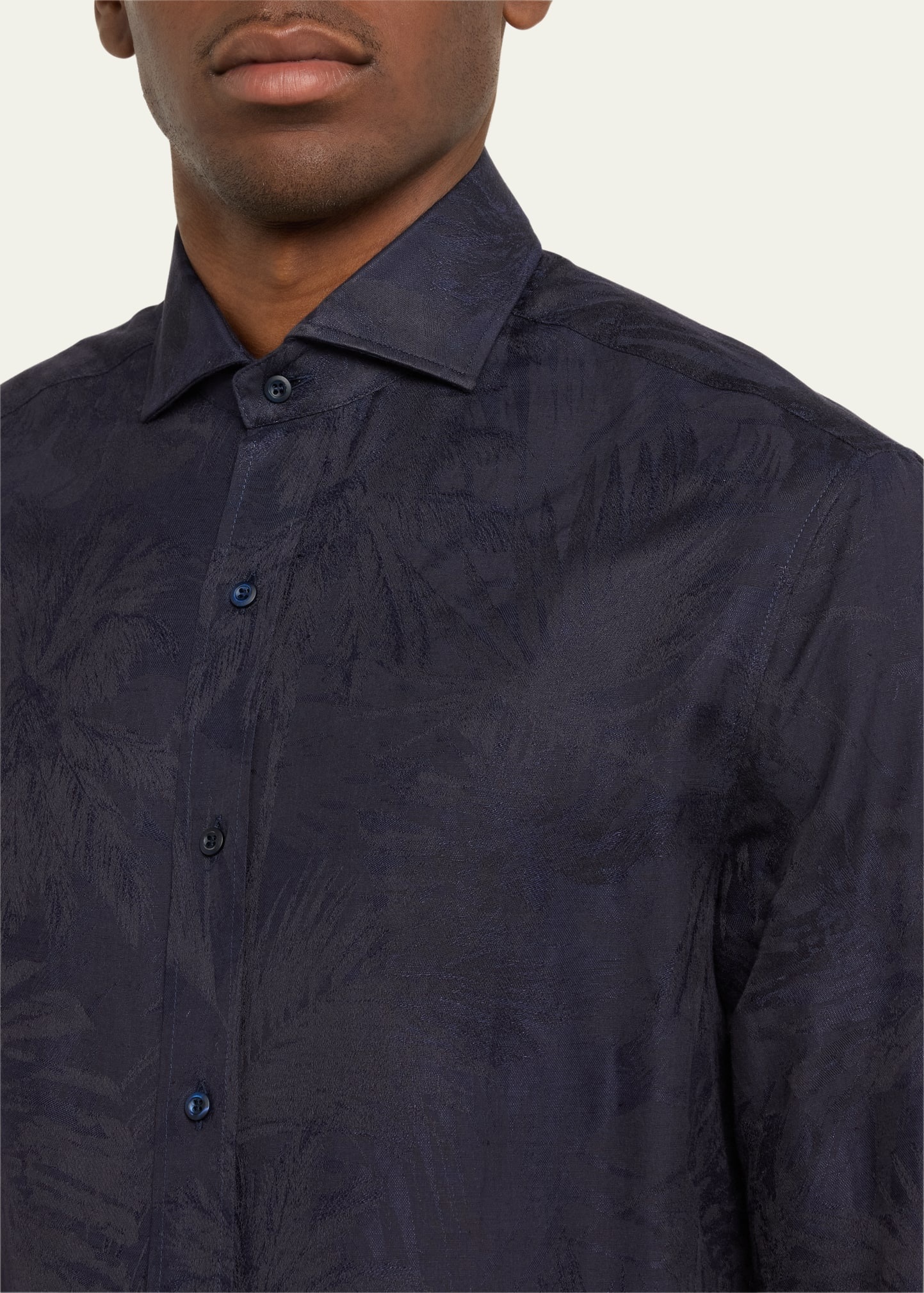 Men's Cotton and Linen Casual Button-Down Shirt - 5