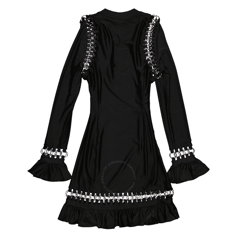 Burberry Ladies Black Ring Pierced Stretch Jersey Mini Dress - 7