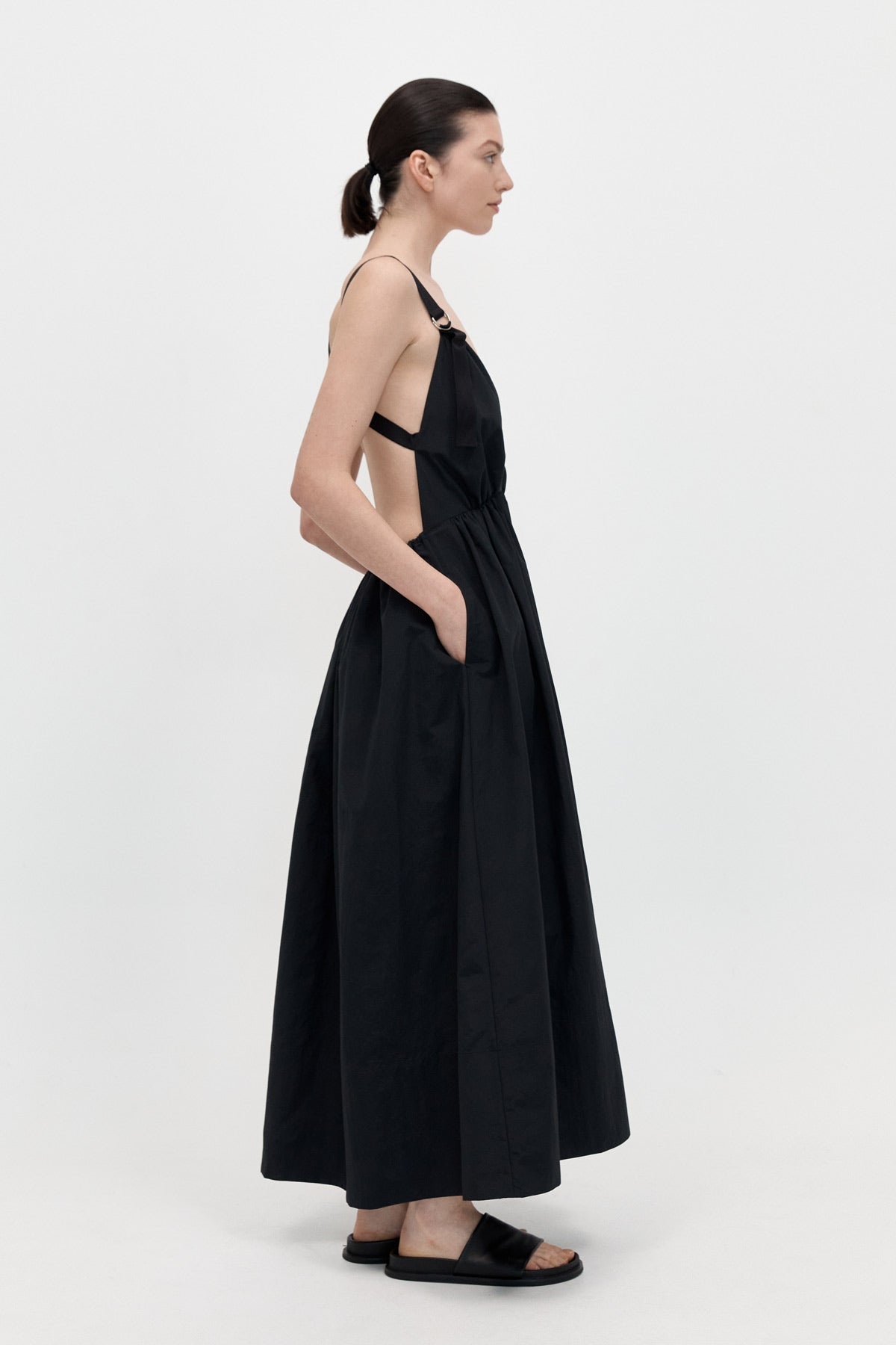 Plunge Sun Dress - Black - 3